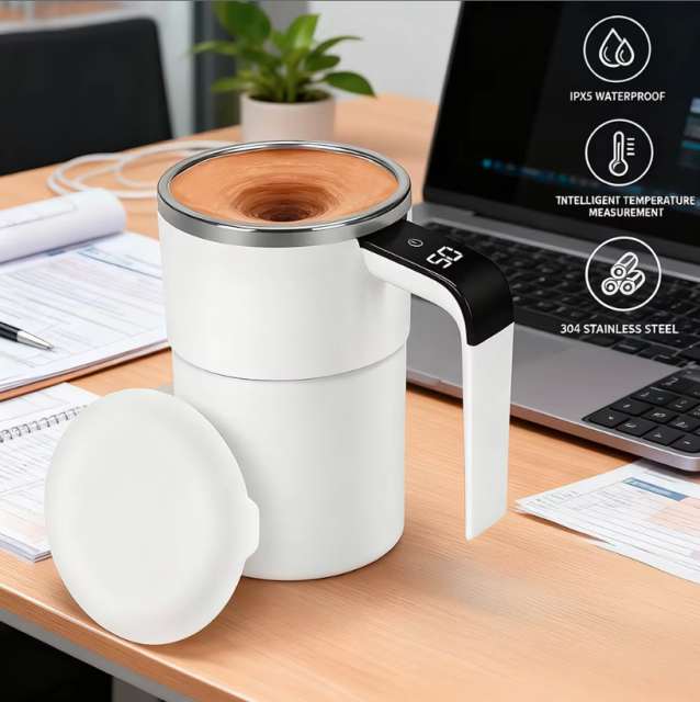 13oz Custom Shaker Stainless Steel Coffee Mug, Smart Digital Temperature Display Vacuum Insulated Water Bottle