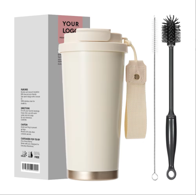 500ml BPA Free Stainless Steel Gym Tumbler, Double Wall Vacuum Insulated Wide Mouth Water Bottle for Kids & Sports