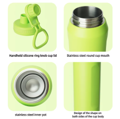 14/18/22/32/40oz Stainless Steel Water Bottle with Handle, Insulated Thermal Travel Jug, Leakproof Vacuum Tumbler Flask for Outdoor Camping Daily Use