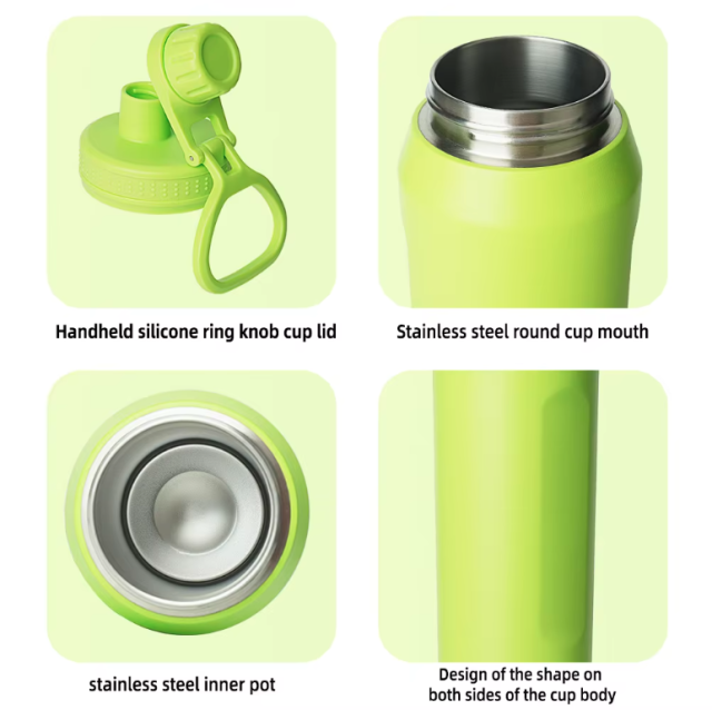 14/18/22/32/40oz Stainless Steel Water Bottle with Handle, Insulated Thermal Travel Jug, Leakproof Vacuum Tumbler Flask for Outdoor Camping Daily Use