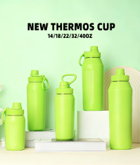 14/18/22/32/40oz Stainless Steel Water Bottle with Handle, Insulated Thermal Travel Jug, Leakproof Vacuum Tumbler Flask for Outdoor Camping Daily Use