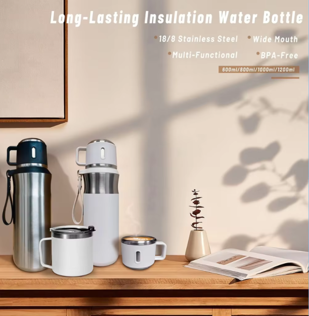 600/800/1000/1200ml Innovative 316 Stainless Steel Vacuum Insulated Water Cup, Long-Lasting Heat & Cold Retention Thermal Water Bottle, Portable Leakproof Tumbler for Home Office Daily Use