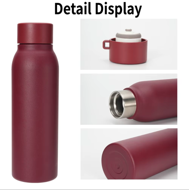 12/16/20/24oz Stainless Steel Insulated Fitness Sports Water Bottle, One Touch Flip Lid Leakproof Thermos Flask, Vacuum Insulated Gym Tumbler Portable Reusable for Outdoor Sports Business Gift