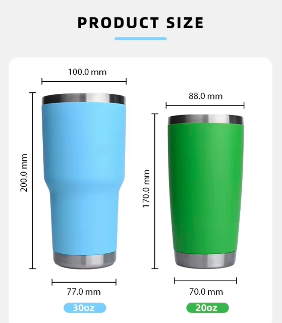 20/30oz Ready-to-Ship Factory-Stocked  Vacuum Insulated Stainless Steel Thermos, Double-Wall Insulated Travel Mug with 12-24 Hours Hot & Cold Retention, Leakproof Reusable Water Bottle for Camping Hiking Outdoor Sports Daily Use