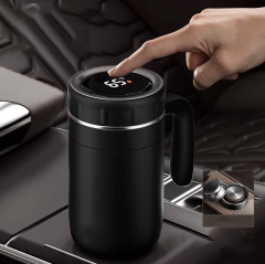500ml Smart Temperature-Indicating Coffee Cup, Stainless Steel Thermos Cup with LED Digital Display, Reusable Heat & Cold Retention Thermal Mug