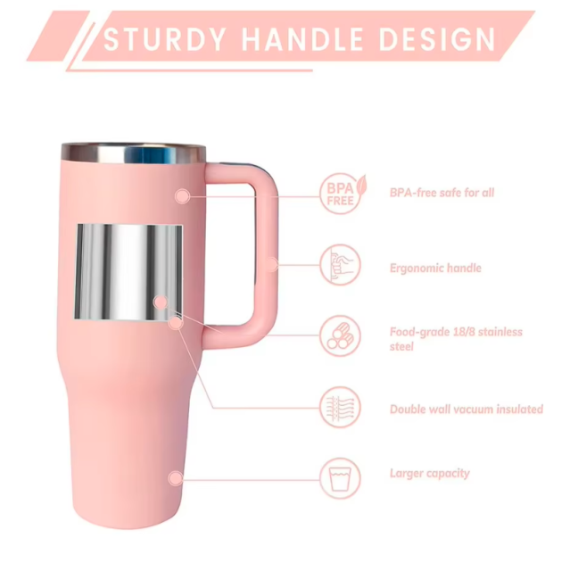 40oz High Quality Fall Resistant Outdoor Sports Water Bottle, BPA Free Reusable Vacuum Insulated Coffee Mug with Wide Mouth Design, Leakproof Easy Carry Travel Tumbler for Camping Hiking Gym & Daily Use