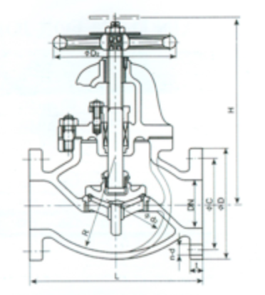Marine Cast Iron Globe Valves JIS F7305 5K