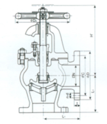 Marine Cast Iron Globe Valves JIS F7305 5K