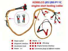 Diagnosis Wiring Harness for Kobelco J05 J08 P11C Engine Start Testing Cable, Excavator Computer Board Engine Start Cable