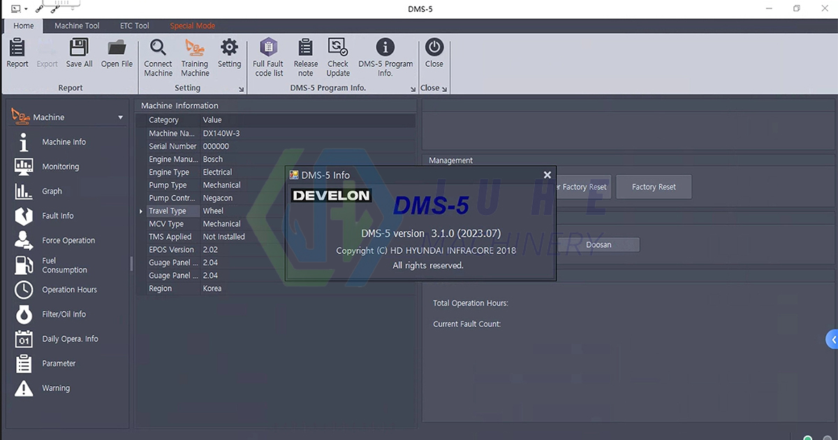 Diesel engine diagnostic tool function selection