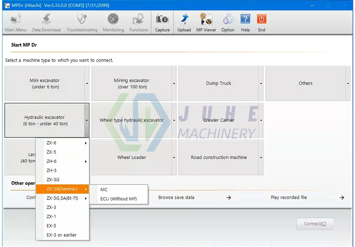 Excavator Diagnostic Scan