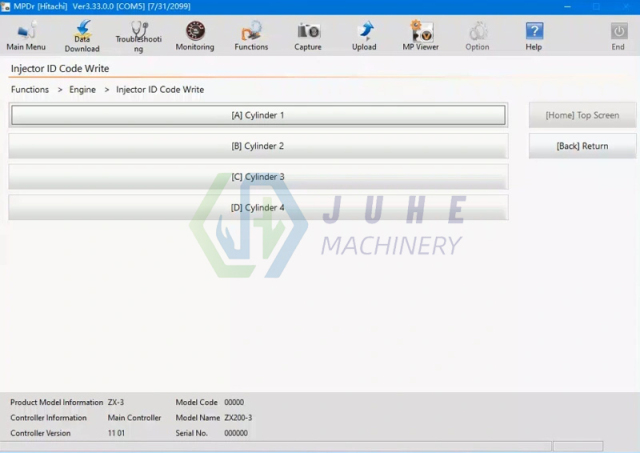 Engineering machinery diagnostic parts
