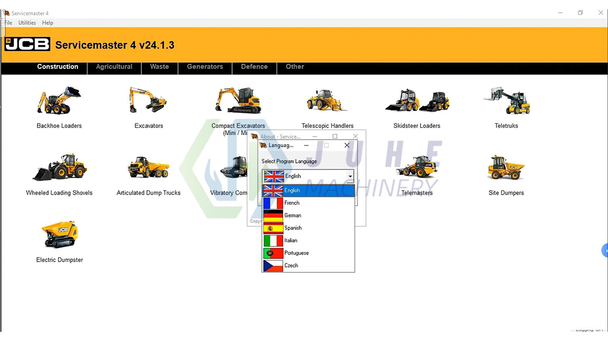 Diagnostic software language selection