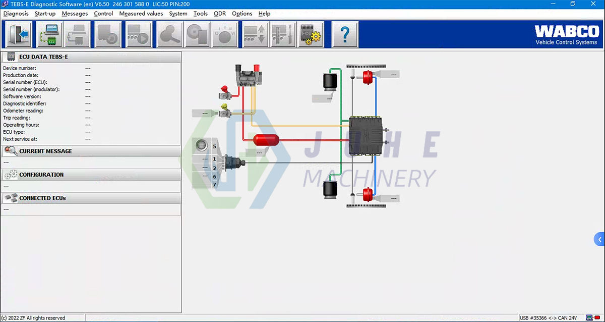 WABCO diagnostic line connection