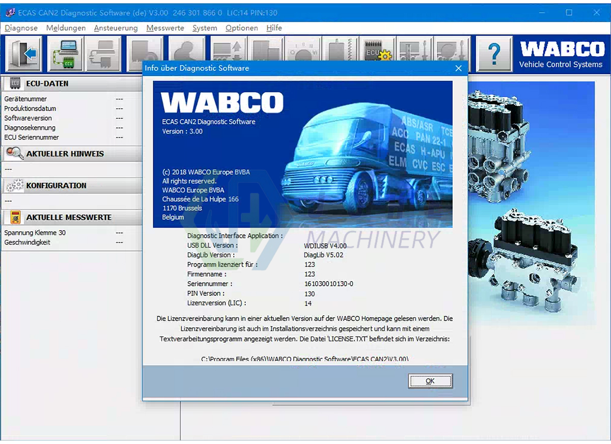 Standard WABCO Diagnostic Instrument (WDI) Heavy Equipment Diagnostic Kit