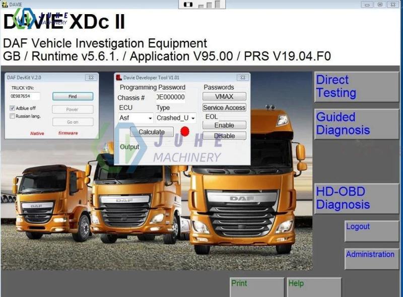 DAF Davie VCI560 MUX heavy truck diagnostic software