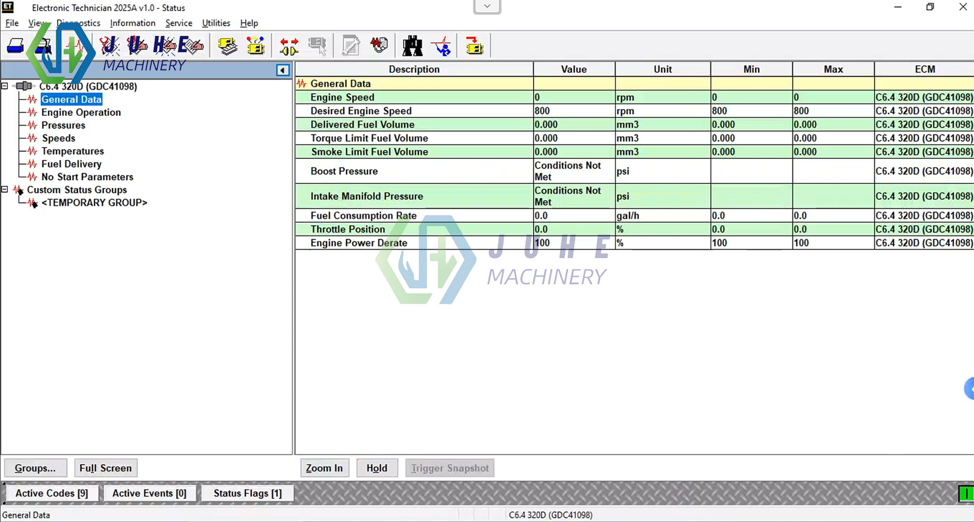  Caterpillar ET3 Diagnostic software interface