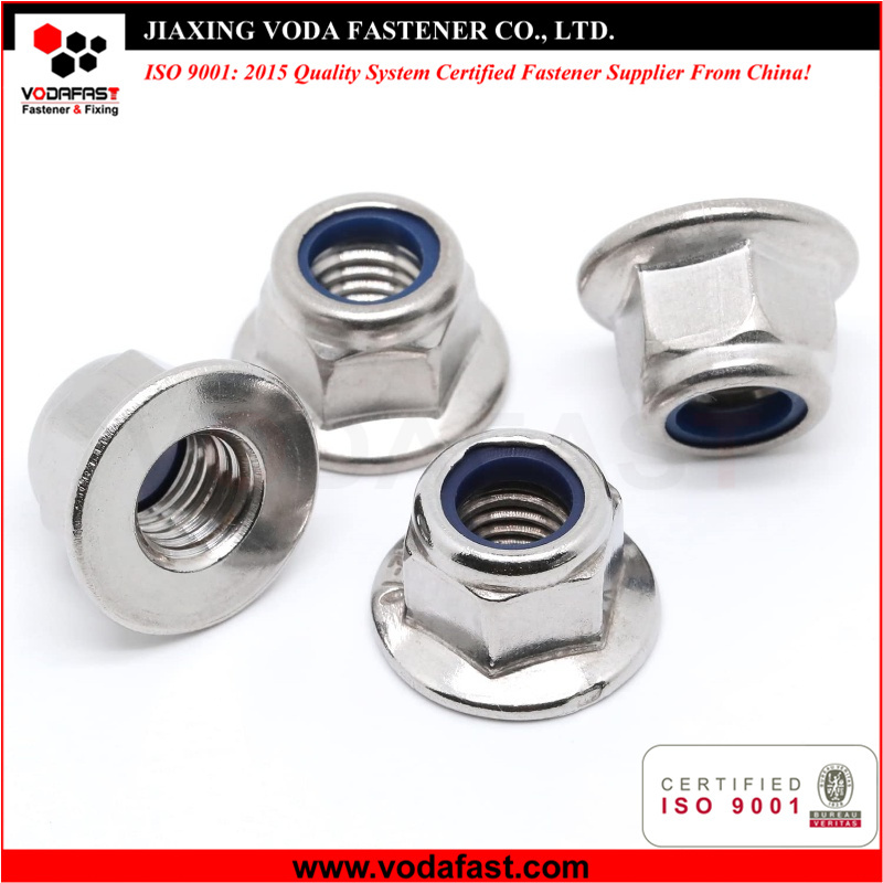 Standard Hex Flange Nylon Insert Lock Nuts made of Steel and Stainless Steel
