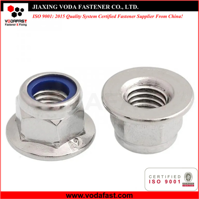 Standard Hex Flange Nylon Insert Lock Nuts made of Steel and Stainless Steel