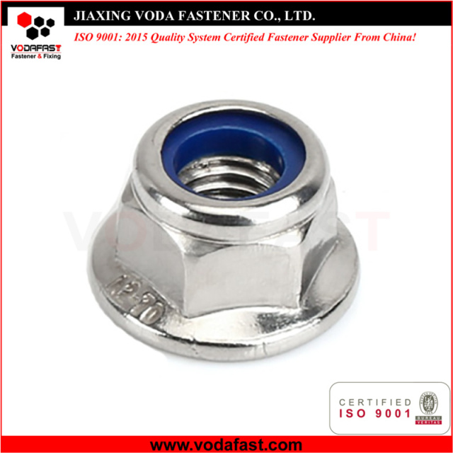 Standard Hex Flange Nylon Insert Lock Nuts made of Steel and Stainless Steel