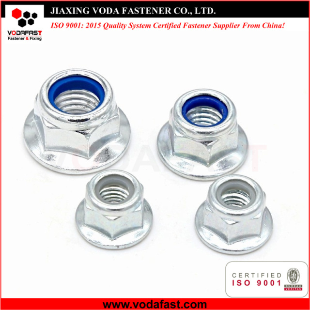 Standard Hex Flange Nylon Insert Lock Nuts made of Steel and Stainless Steel