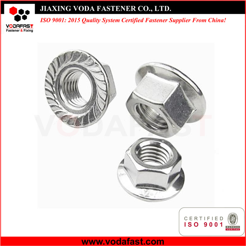 Standard Hex Flange Nuts made of Steel and Stainless Steel