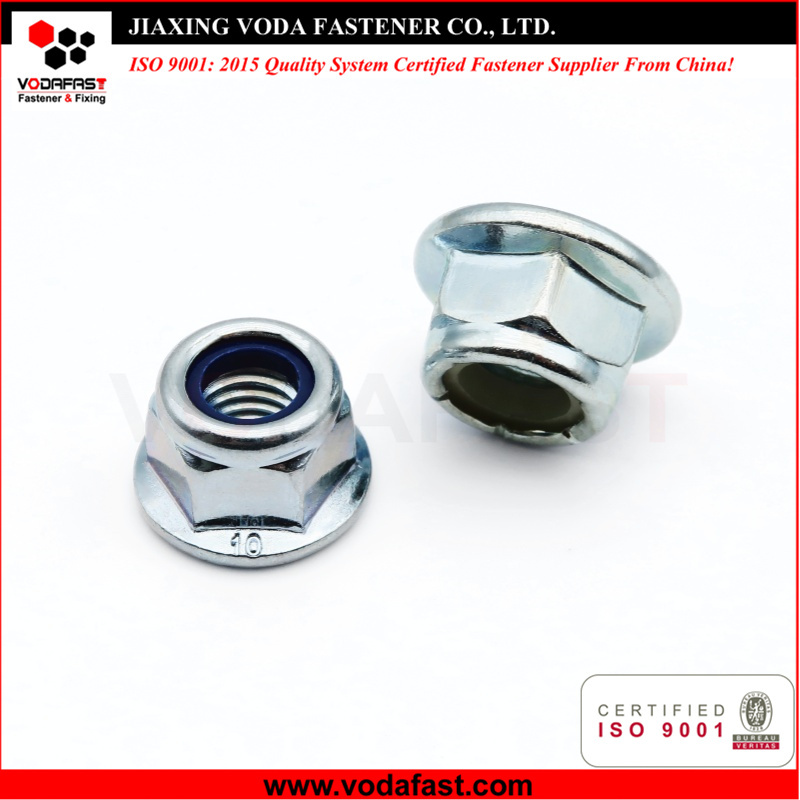 Standard Hex Flange Nylon Insert Lock Nuts made of Steel and Stainless Steel
