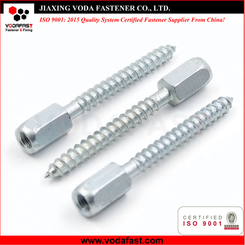 Customized Double End Metric-Wood Thread Male-Female Screw