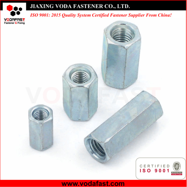 Hex Long Coupling Nut made of Steel and Stainless Steel