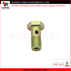 Carbon Steel Yellow Galvanized Banjo Bolt Hex Head Hollow Bolt with Hole