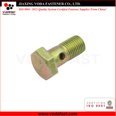 Carbon Steel Yellow Galvanized Banjo Bolt Hex Head Hollow Bolt with Hole
