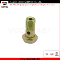 Carbon Steel Yellow Galvanized Banjo Bolt Hex Head Hollow Bolt with Hole