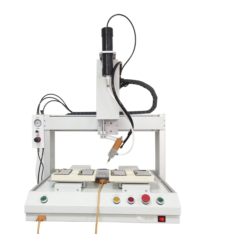Silicone Glue Dispensing Machine,Robotic Glue Dispenser , 5Axis With Rotation Dispesing Head, Applied on LCD phone Screen Dispensing