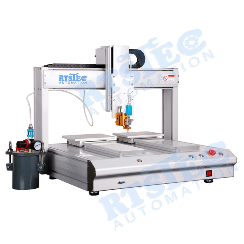 Robotic Glue Dispensing Machine,Robotic Glue Dispenser ,LCD phone Screen Dispensing solution,4 Axis Benchtop, two workstation