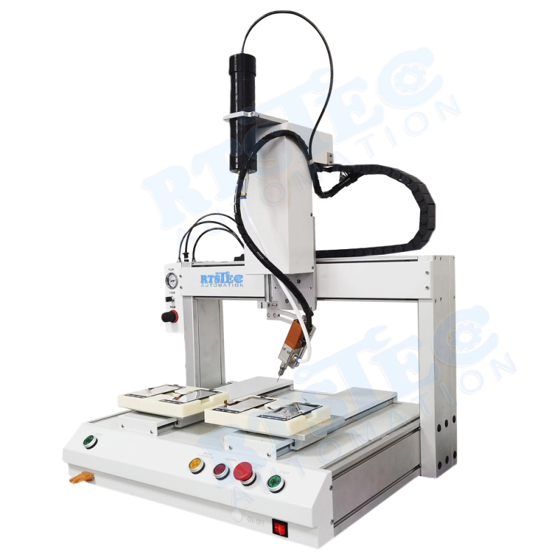 Silicone Glue Dispensing Machine,Robotic Glue Dispenser , 5Axis With Rotation Dispesing Head, Applied on LCD phone Screen Dispensing