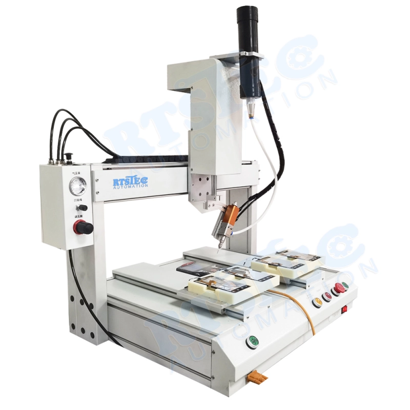 Silicone Glue Dispensing Machine,Robotic Glue Dispenser , 5Axis With Rotation Dispesing Head, Applied on LCD phone Screen Dispensing