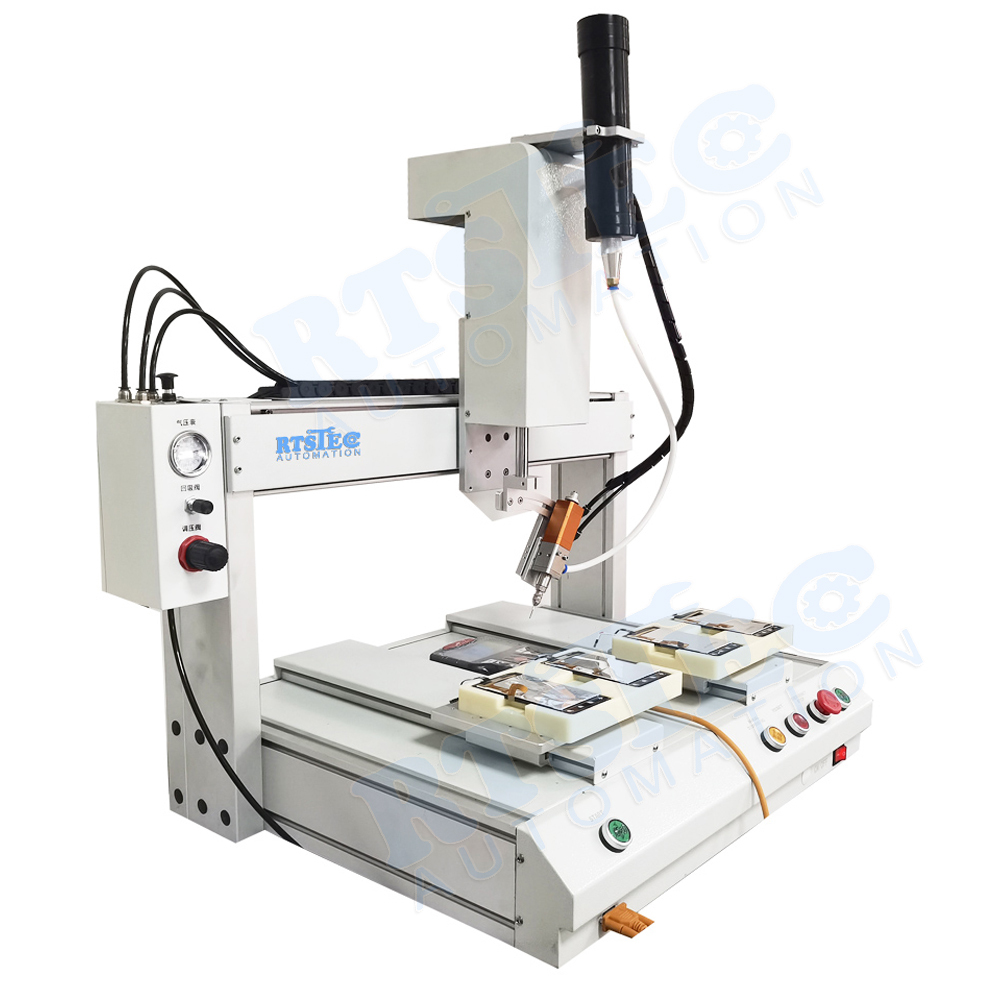 Silicone Glue Dispensing Machine,Robotic Glue Dispenser , 5Axis With Rotation Dispesing Head, Applied on LCD phone Screen Dispensing