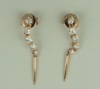 TSL│謝瑞麟 18K玫瑰色黃金鑲鑽石耳環