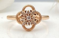 TSL│謝瑞麟 SPINNING BLOSSOM 花韻旋鑽 18K玫瑰色黃金鑲鑽石戒指