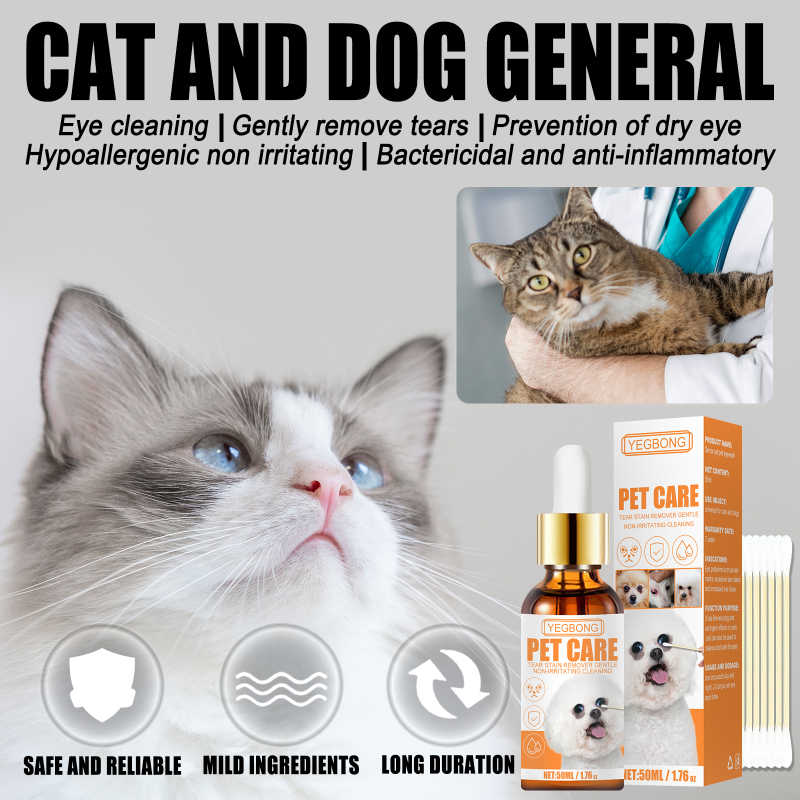 Yegbong Pet Eye Stain Remove Eye Stain Remove Eye Stain Remove Eye Wash Lotion Herbal Gentle Cats and Dogs Universal Eye Drops