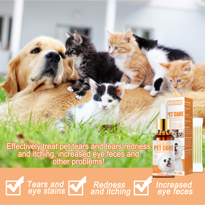 Yegbong Pet Eye Stain Remove Eye Stain Remove Eye Stain Remove Eye Wash Lotion Herbal Gentle Cats and Dogs Universal Eye Drops