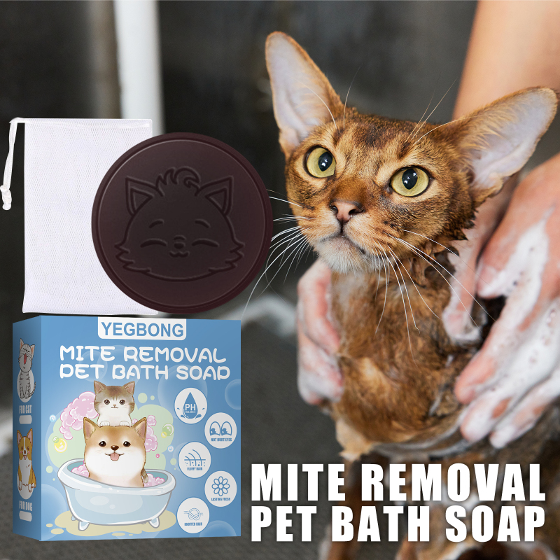 Yegbong Pet Mite Removal Bath Soap Dogs and Cats Sterilization Body Deodorization Cleaning Bathing Supplies