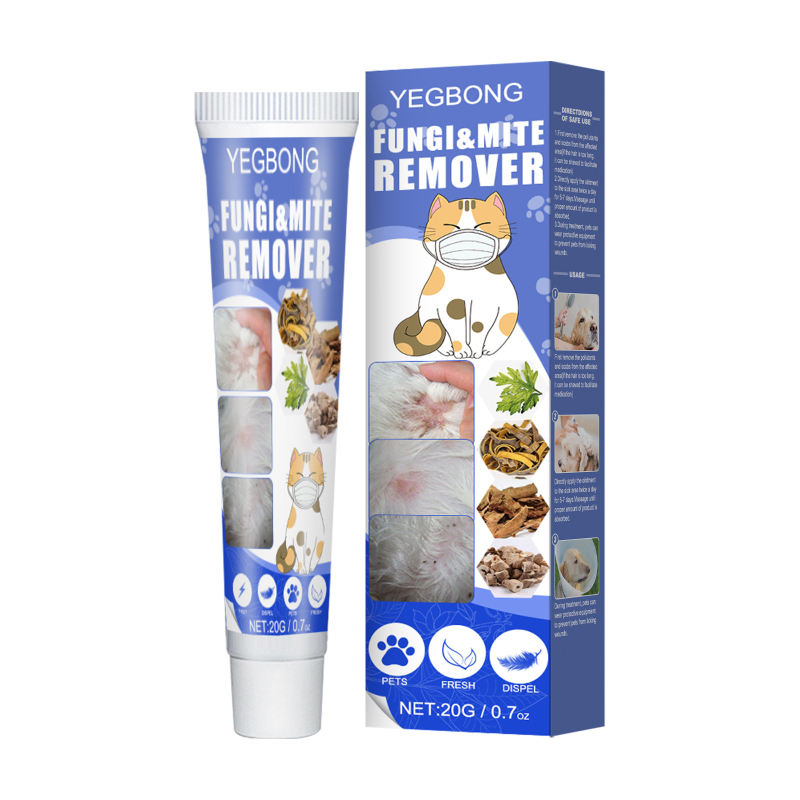 Yegbong Pet Mite Removal Cream Pet Dogs and Cats Skin Anti-Itch Removal Mite Removal Apply Care Cream for Pets, Dogs and Cats