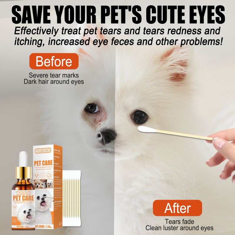 Yegbong Pet Eye Stain Remove Eye Stain Remove Eye Stain Remove Eye Wash Lotion Herbal Gentle Cats and Dogs Universal Eye Drops