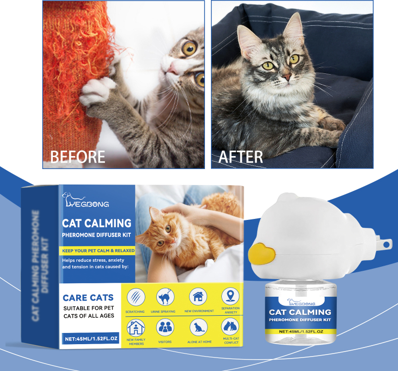 Yegbong Cat Emotion Diffuser Set Pet Cat Grudge Emotion Care Solution Multiple Cat Conflict Scratch