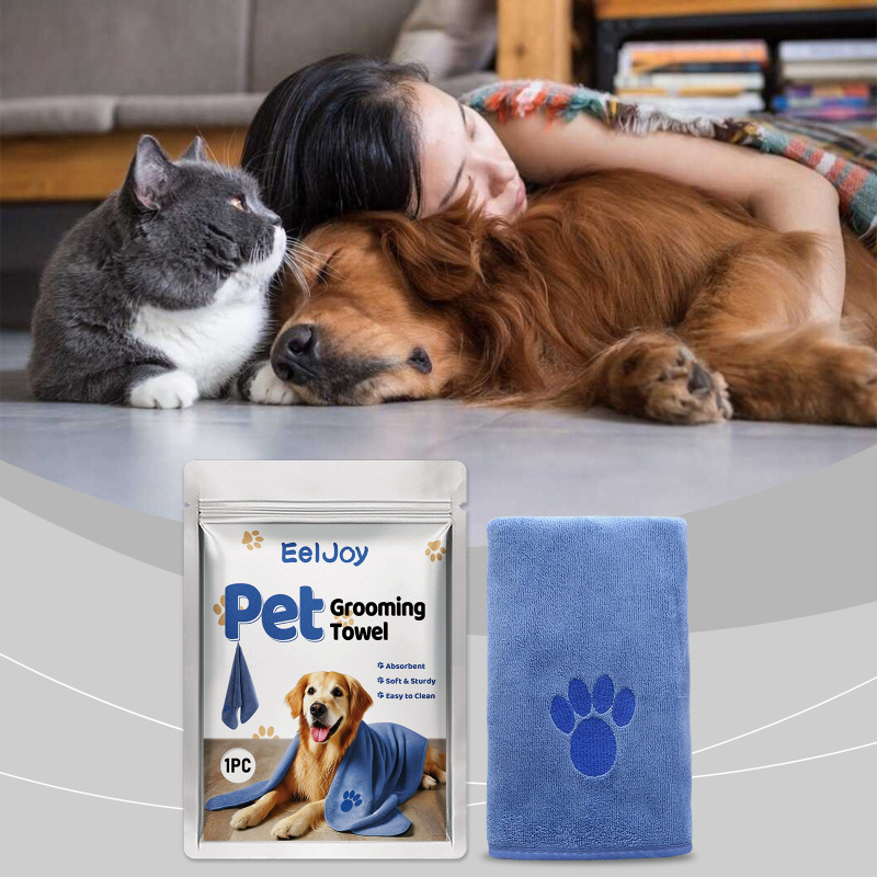 EelJoy Pet Towel Pet Microfiber Absorbent Towel Soft and Durable Quick Dry Pet Grooming Care