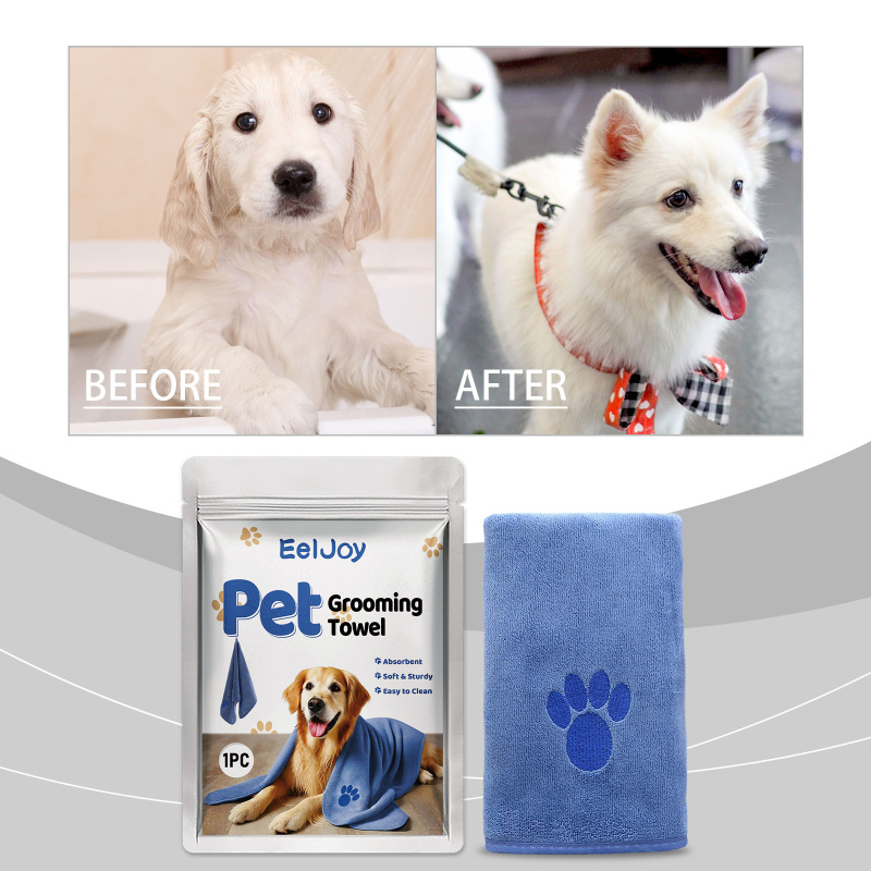 EelJoy Pet Towel Pet Microfiber Absorbent Towel Soft and Durable Quick Dry Pet Grooming Care