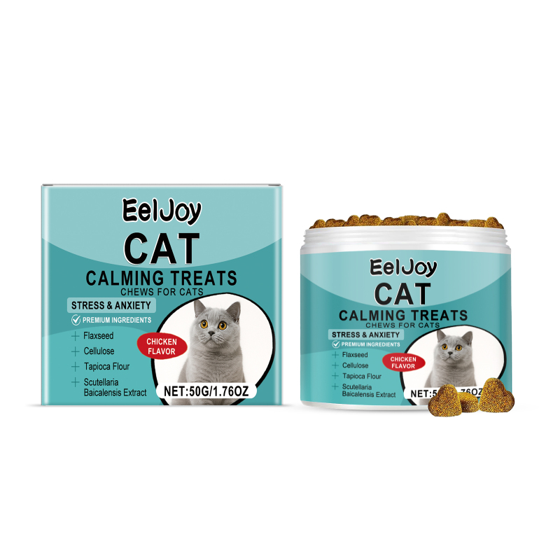 EelJoy Cat Snack Chewable Tablets Daily Cat Supplement Nutritional Emotional Care Meat Flavored Snacks