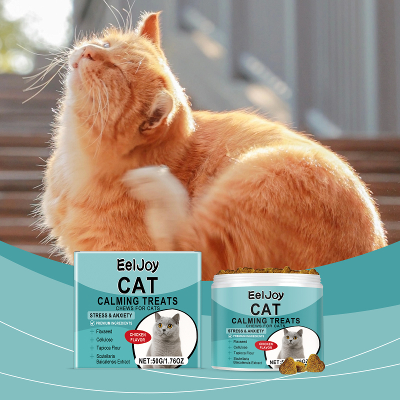 EelJoy Cat Snack Chewable Tablets Daily Cat Supplement Nutritional Emotional Care Meat Flavored Snacks