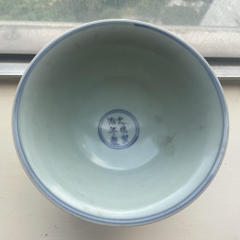 清道光細路粉彩四季花卉高足供碗明清瓷器古董收藏